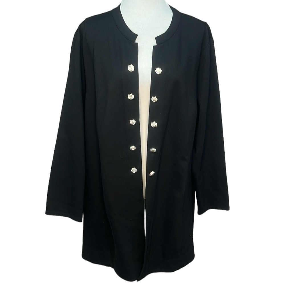 Investments Slim Factor Rhinestone Jacket Black